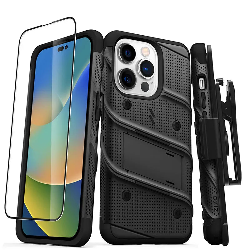 ZIZO BOLT serija – dėklas, skirtas „iPhone 14 Pro“ (juodas)