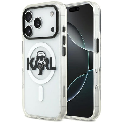 Karl Lagerfeld IML Karl Sketch Logo MagSafe dėklas iPhone 17 Pro (Skaidrus)