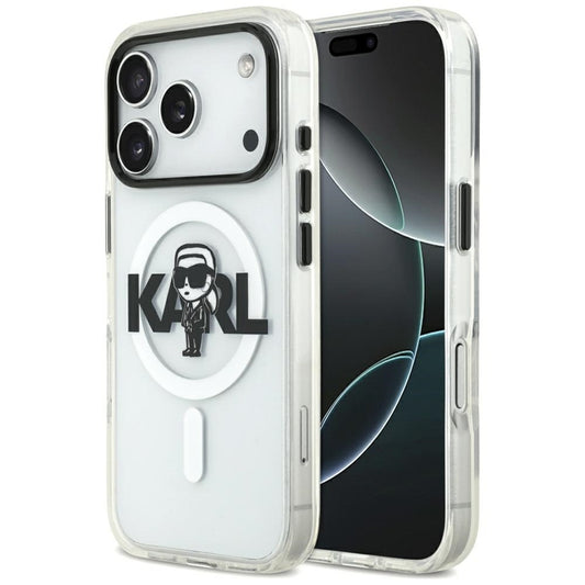 Karl Lagerfeld IML Karl Sketch Logo MagSafe dėklas iPhone 17 Pro (Skaidrus)