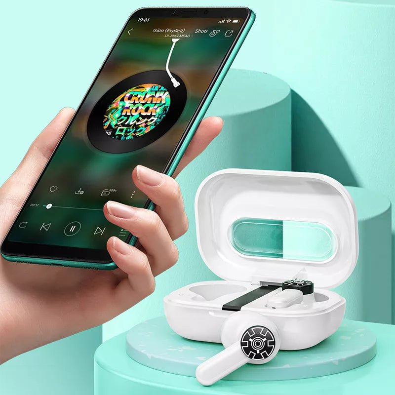 WEKOME VA06 Vanguard Series – „Bluetooth V5.2“ TWS belaidės ausinės su įkrovimo dėklu (juodos)