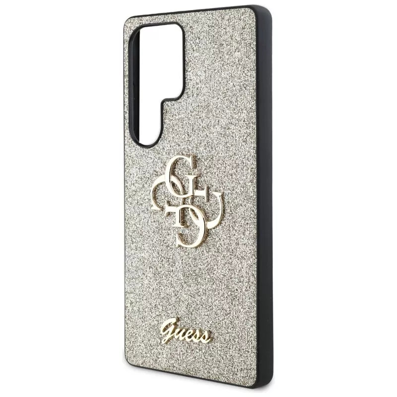 Guess Fixed Glitter Big 4G Metal Logo - dėklas, skirtas Samsung Galaxy S25 Ultra (auksinis)