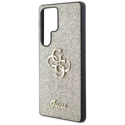 Guess Fixed Glitter Big 4G Metal Logo - dėklas, skirtas Samsung Galaxy S25 Ultra (auksinis)