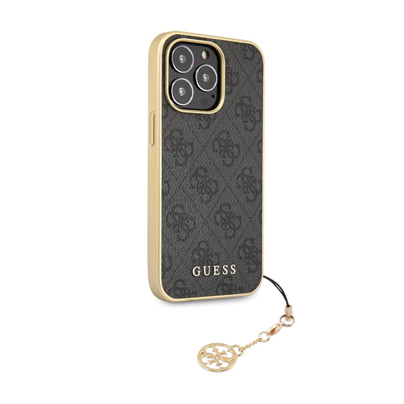 Guess 4G Charms kolekcija – dėklas iPhone 14 Pro Max (pilkas)