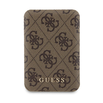 Guess Bundle Pack MagSafe 4G Metal Gold Logo - dėklų rinkinys + Power Bank 5000mAh MagSafe iPhone 15 Pro (ruda)