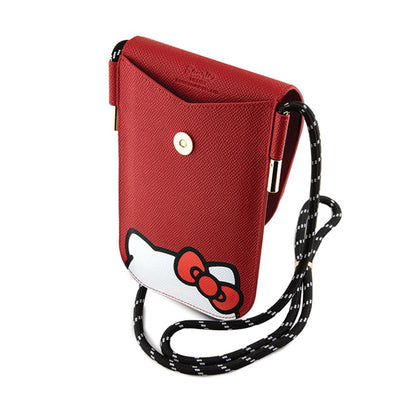 Hello Kitty odos, slepianti kačiuko virvelę – telefono crossbody krepšys (raudonas)