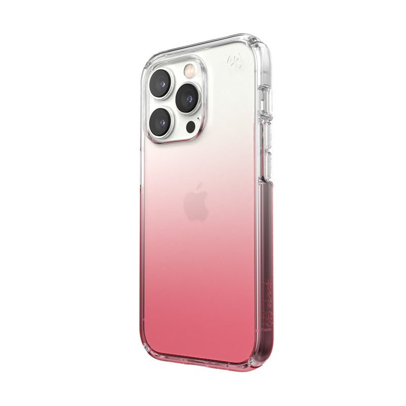 Speck Presidio Perfect-Clear + Ombre – dėklas skirtas iPhone 14 Pro su MICROBAN danga (skaidrus / vintažinės rožės perėjimas)