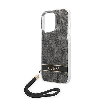 Guess 4G Print Cord - Dėklas iPhone 14 Pro (Juoda)
