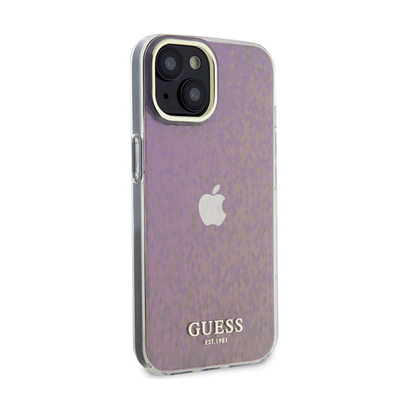 Guess IML Faceted Mirror Disco Iridescent - iPhone 15 dėklas (rožinis)