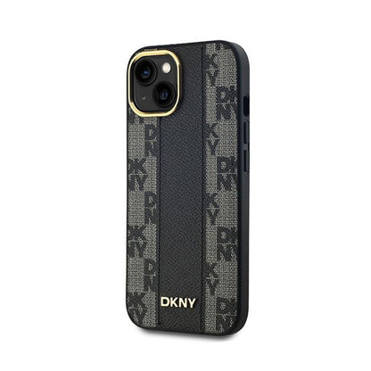 DKNY Odinis Dėklas su MagSafe, languotu vienspalviu raštu, skirtas iPhone 15 Plus / 14 Plus (Juodas)