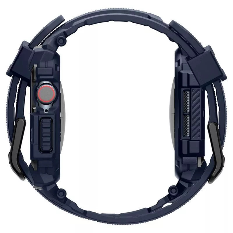 Spigen Rugged Armor Pro - Apyrankė su dėklu, skirta Apple Watch 10 46 mm (tamsiai mėlyna)