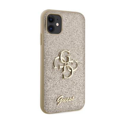 Guess Glitter Script Big 4G – dėklas, skirtas „iPhone 11“ (aukso spalvos)