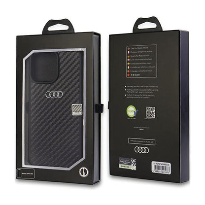Audi Carbon Fiber – dėklas iPhone 14 Pro Max (juodas)