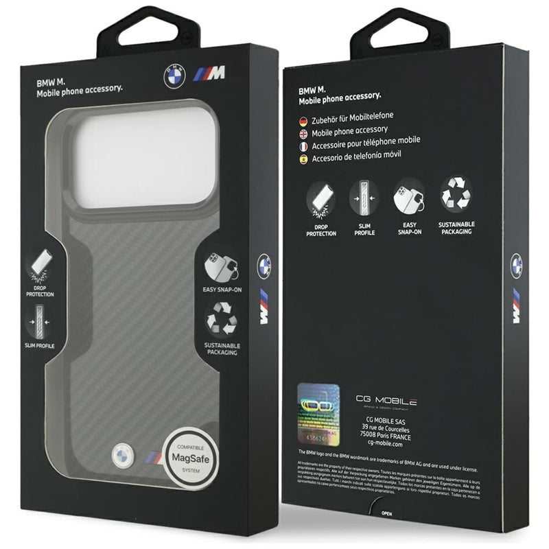 BMW M Kevlar Matinis MagSafe dėklas - iPhone 17 Pro Max (Juodas)