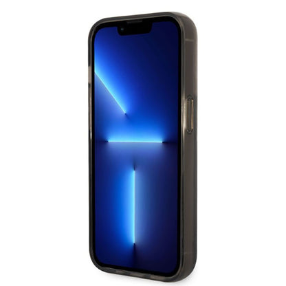 Karl Lagerfeld Dėklas iPhone 14 Pro Skysti Blizgučiai NFT Karlo Galva (Juoda)