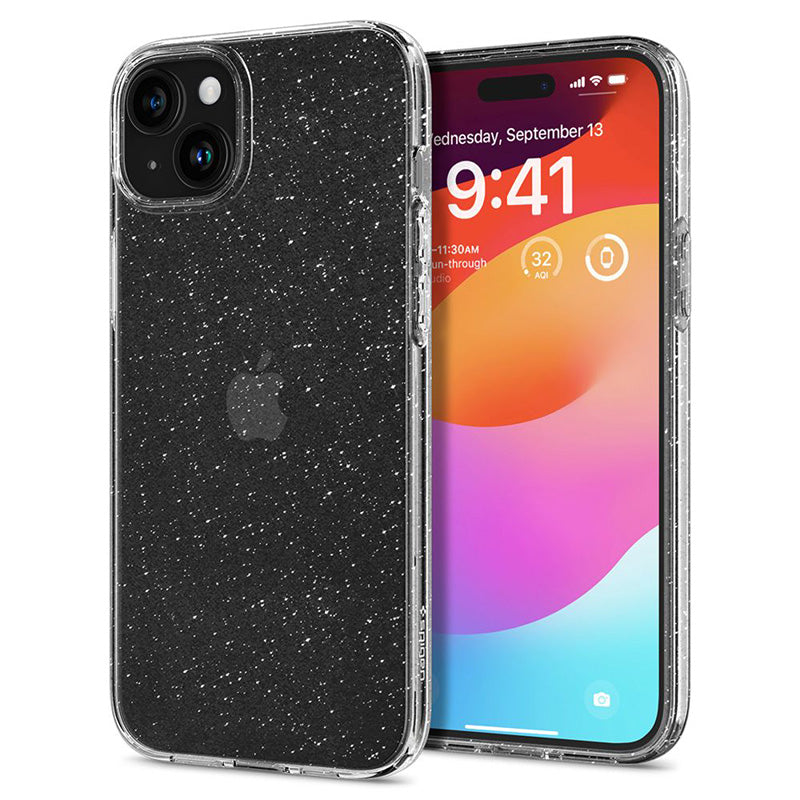 Spigen Liquid Crystal Glitter – dėklas iPhone 15 Plus (skaidrus)