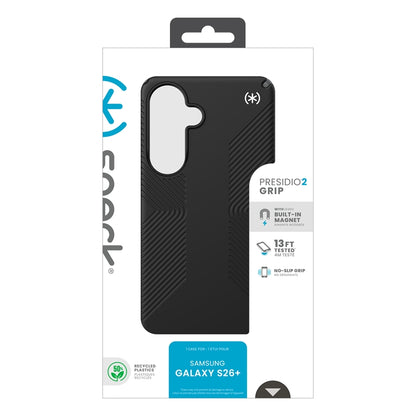 Speck Presidio2 Grip Magnet - Samsung Galaxy S26+ MagSafe dėklas (Juoda/Slate Gray/Balta)