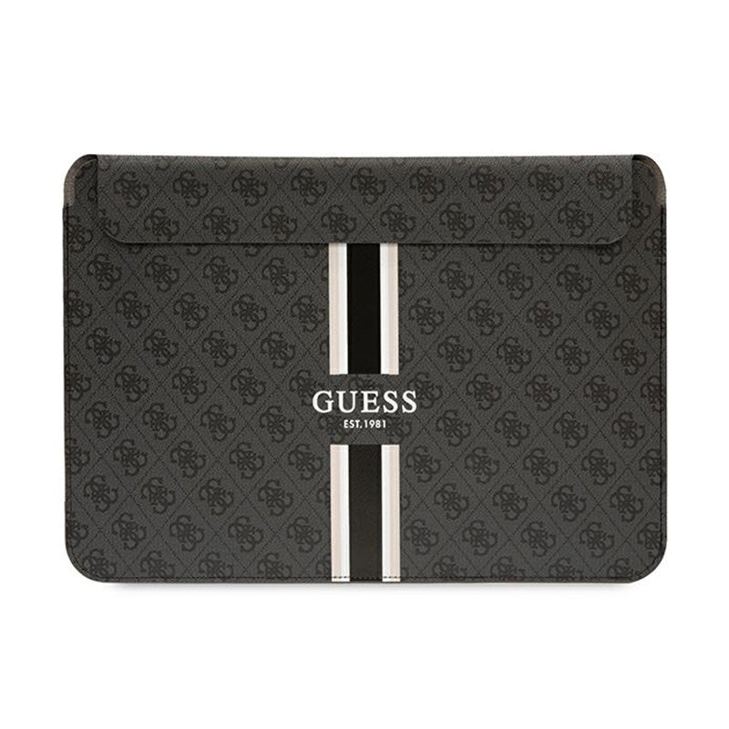 Guess 4G Printed Stripes kompiuterio dėklas – 14 colių nešiojamojo kompiuterio dėklas (juodas)