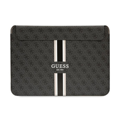 Guess 4G Printed Stripes kompiuterio dėklas – 14 colių nešiojamojo kompiuterio dėklas (juodas)