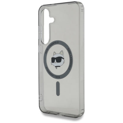 Karl Lagerfeld Button Choupette Head Printed Logo MagSafe – dėklas, skirtas Samsung Galaxy S25 (juoda)