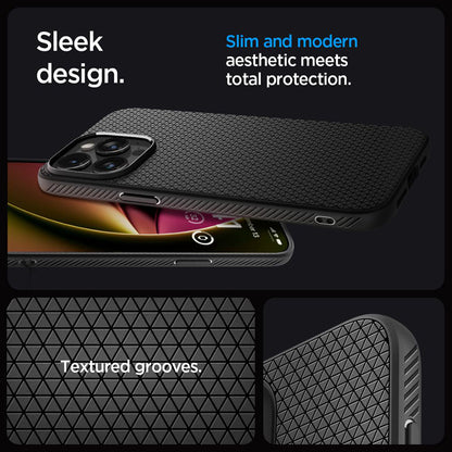 Spigen Liquid Air – dėklas, skirtas iPhone 15 Pro (matinė juoda)