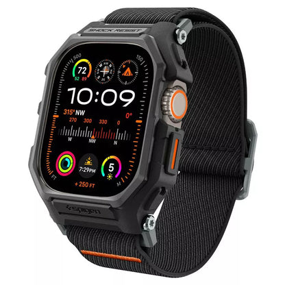 Spigen Lite Fit "Pro" – dėklas su dirželiu, skirtas "Apple Watch Ultra 1/2 49 mm" (matinė juoda)