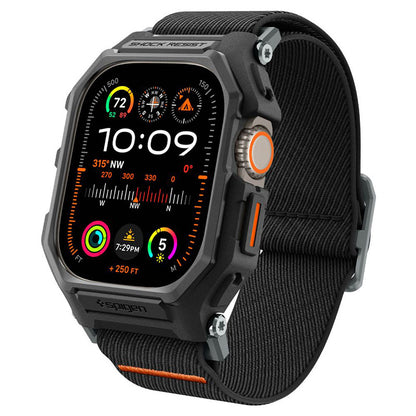 Spigen Lite Fit "Pro" – dėklas su dirželiu, skirtas "Apple Watch Ultra 1/2 49 mm" (matinė juoda)