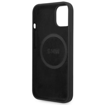 BMW silikoninis „Signature Logo MagSafe“ – dėklas, skirtas „iPhone 14 Plus“ (juodas)