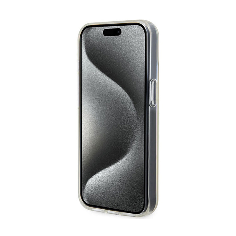 Guess IML Faceted Mirror Disco Iridescent - iPhone 15 dėklas (rožinis)