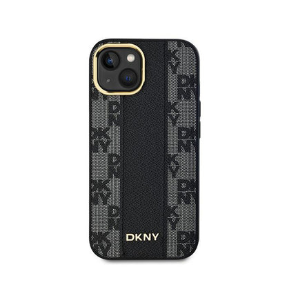 DKNY Odinis Dėklas su MagSafe, languotu vienspalviu raštu, skirtas iPhone 15 Plus / 14 Plus (Juodas)