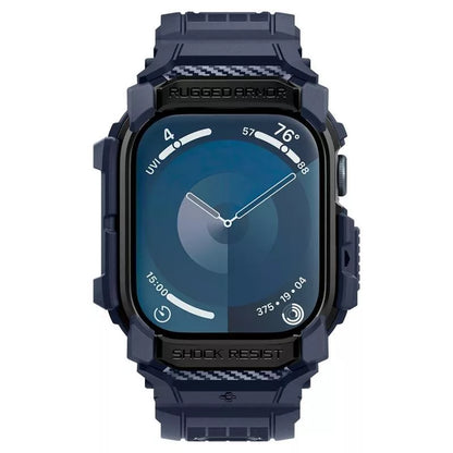Spigen Rugged Armor Pro - Apyrankė su dėklu, skirta Apple Watch 10 46 mm (tamsiai mėlyna)