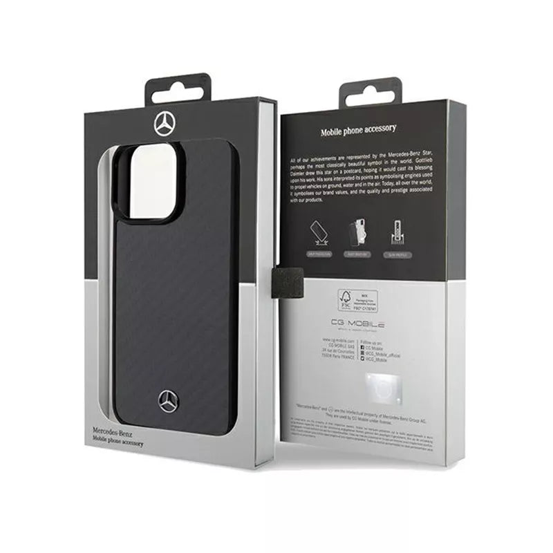 Mercedes Carbon Fiber Dynamic – Dėklas, skirtas „iPhone 15 Pro Max“ (juodas)