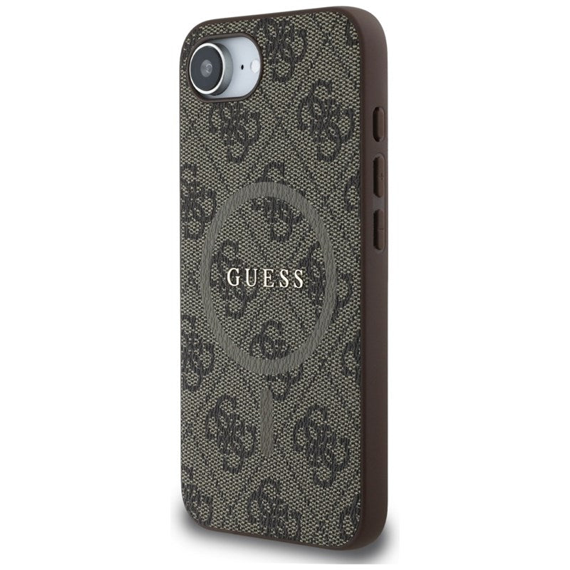 Guess 4G Ring Classic Logo MagSafe – „iPhone 16e“ dėklas (rudas)