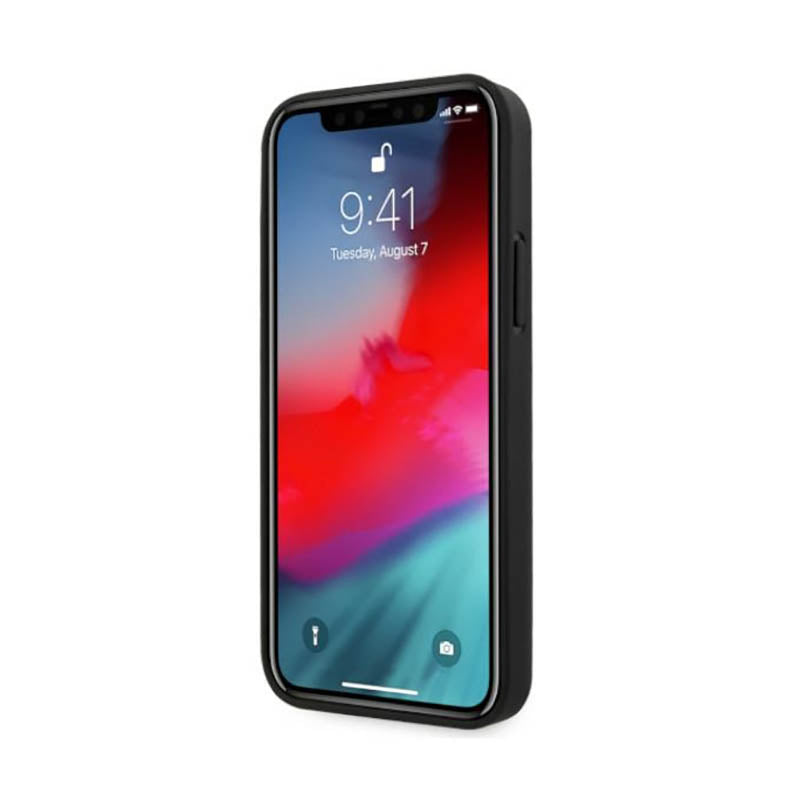 BMW Leather Curve Perforate – dėklas iPhone 12 / iPhone 12 Pro (juodas)