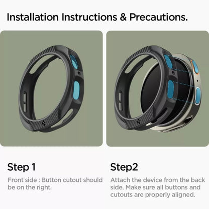 Spigen Liquid Air – Dėklas, skirtas Samsung Galaxy Watch 8 40 mm (Matinė juoda)