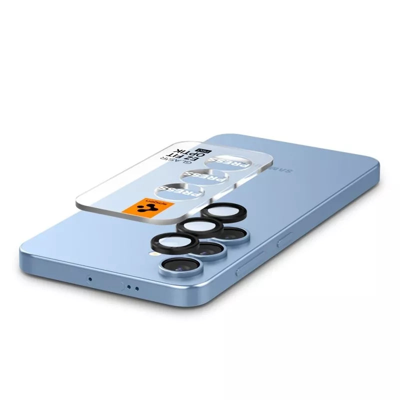 Spigen Optik Pro GLAS.TR EZ Fit Kameros objektyvo apsauga skirta Samsung Galaxy S25+ (2 vnt.) (Juoda)