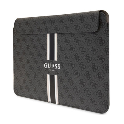 Guess 4G Printed Stripes kompiuterio dėklas – 14 colių nešiojamojo kompiuterio dėklas (juodas)