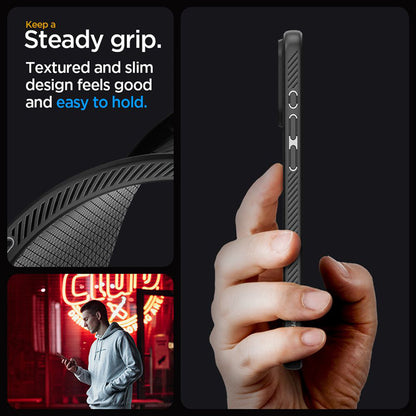 Spigen Liquid Air – dėklas, skirtas iPhone 15 Pro (matinė juoda)