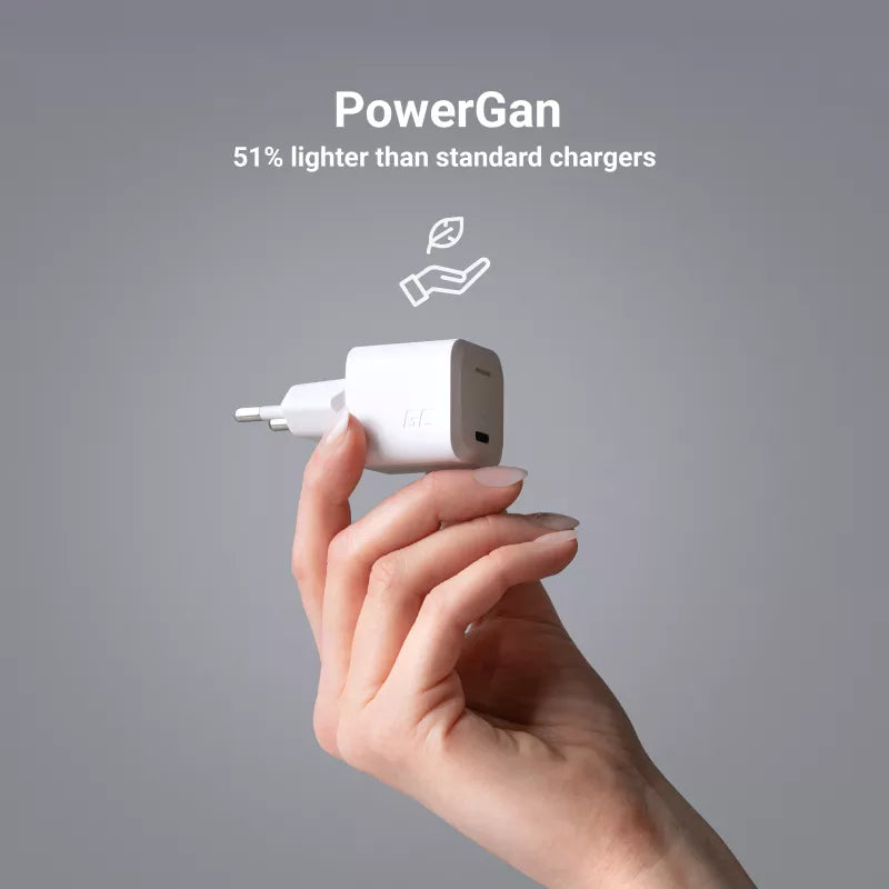 Green Cell - GC PowerGaN 33W USB-C Power Delivery sieninis įkroviklis