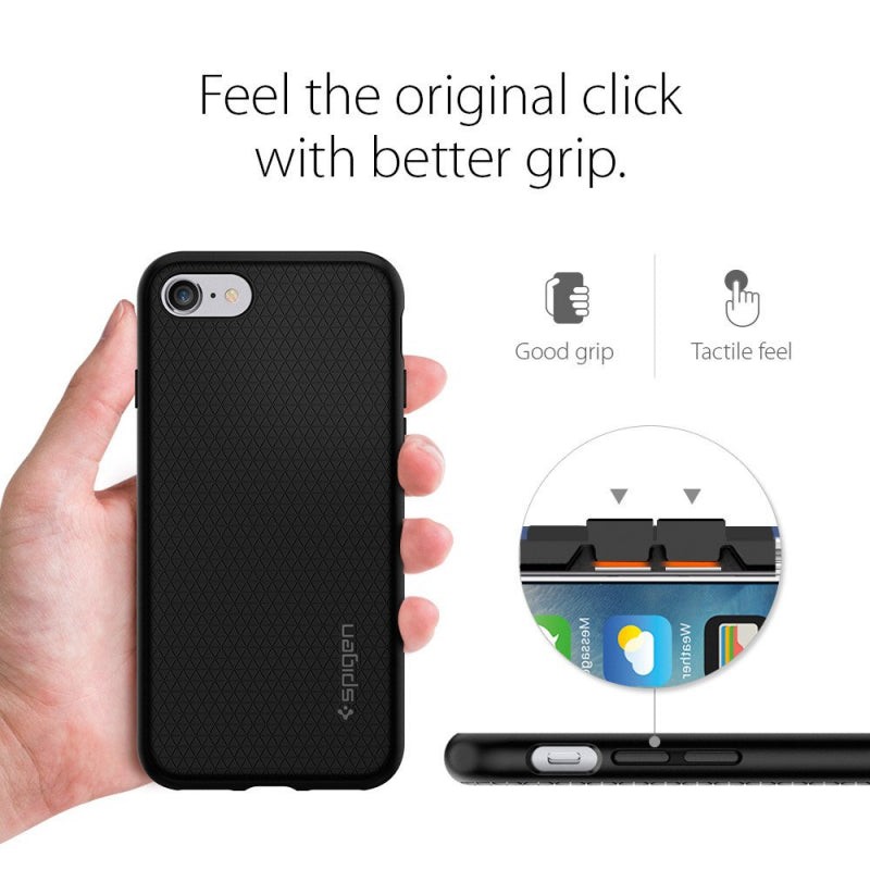 Spigen Liquid Air – dėklas, skirtas iPhone SE 2022 / SE 2020 / 8 / 7 (juodas)