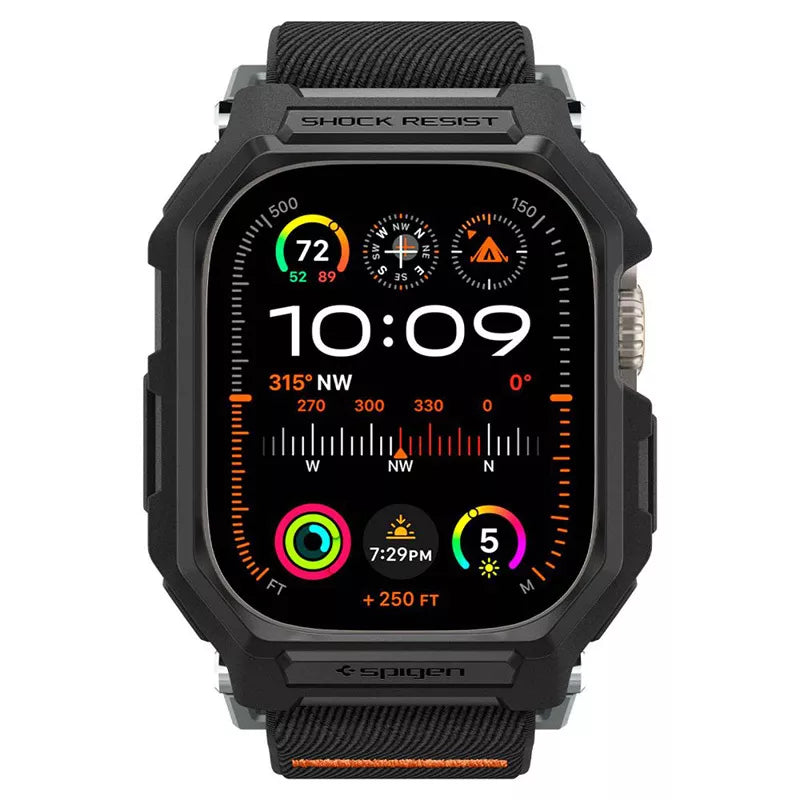 Spigen Lite Fit "Pro" – dėklas su dirželiu, skirtas "Apple Watch Ultra 1/2 49 mm" (matinė juoda)