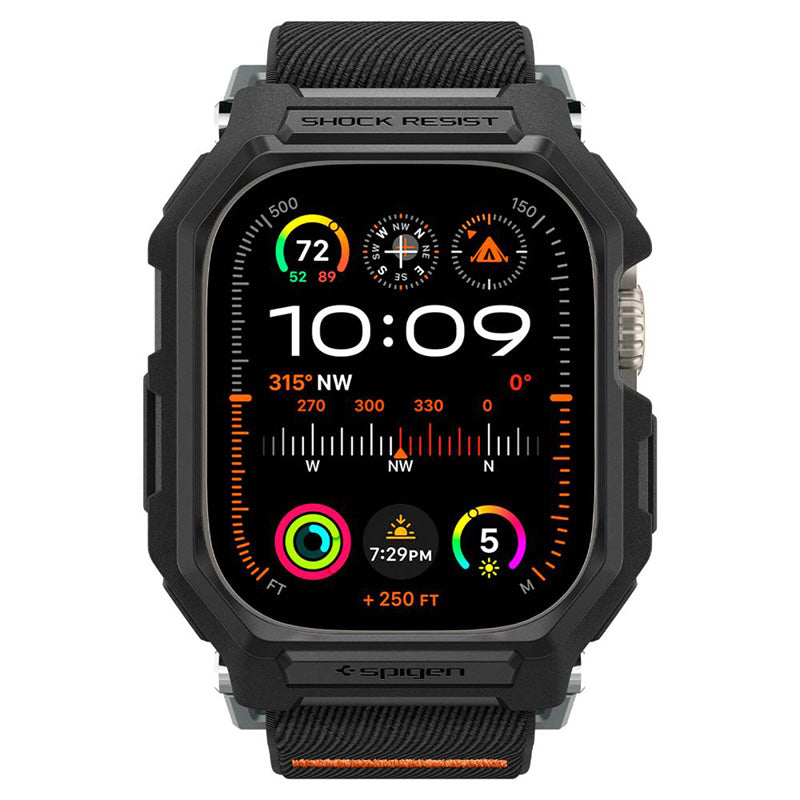 Spigen Lite Fit "Pro" – dėklas su dirželiu, skirtas "Apple Watch Ultra 1/2 49 mm" (matinė juoda)