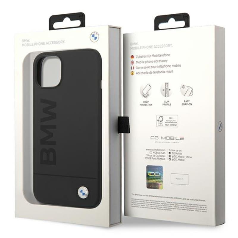 BMW silikoninis „Signature Logo MagSafe“ – dėklas, skirtas „iPhone 14 Plus“ (juodas)
