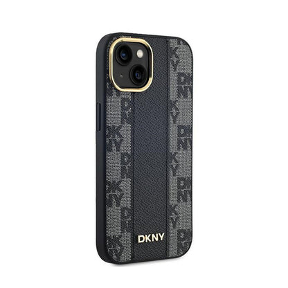 DKNY Odinis Dėklas su MagSafe, languotu vienspalviu raštu, skirtas iPhone 15 Plus / 14 Plus (Juodas)