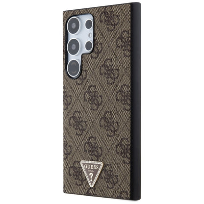Guess 4G Triangle Strass - Dėklas Samsung Galaxy S24 Ultra (Ruda)