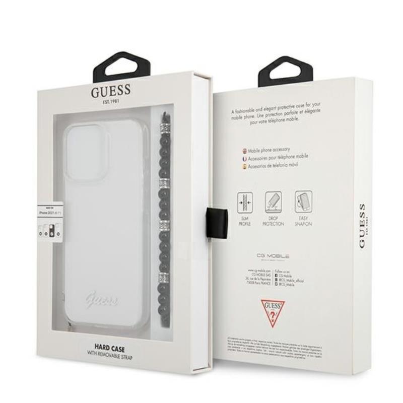 Guess Black Pearl Strap - "Case iPhone 13 Pro" (skaidrus)