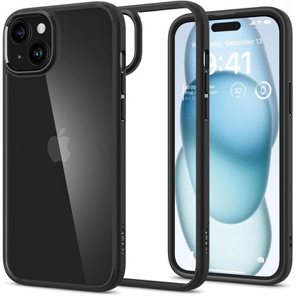 Spigen Ultra Hybrid – dėklas iPhone 15 (matinis juodas)