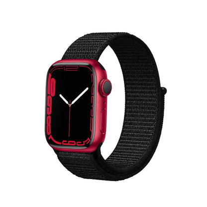 Crong Nailono Reflex – Sportinis dirželis Apple Watch 44/45/46/49 mm (juodas)