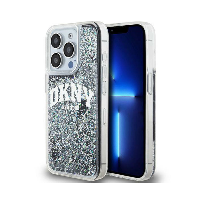 DKNY Liquid Glitter Big Logo – dėklas iPhone 13 Pro (juodas)