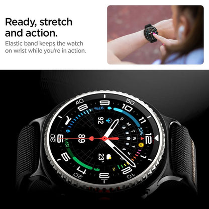 Spigen Fit Lite - Dirželis, skirtas Samsung Galaxy Watch 8 / 8 Classic 40 / 44 / 46 mm (Juodas)
