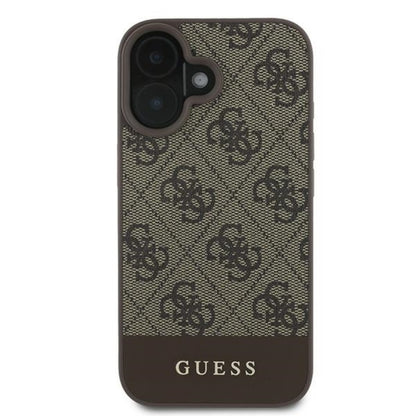 Guess 4G Bottom Stripe - Dėklas skirtas iPhone 16 Plus (ruda)